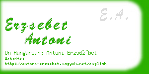 erzsebet antoni business card